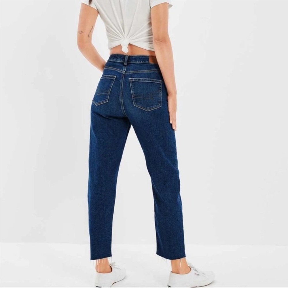 American Eagle Mom Straight Jeans Crossover Waist - Picture 2 of 9